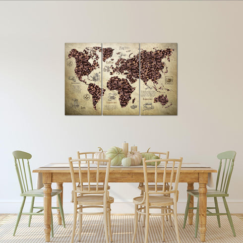 Wandbilder Wohnzimmer XXL Küche Kaffee Moderne Bilder Weltkarte